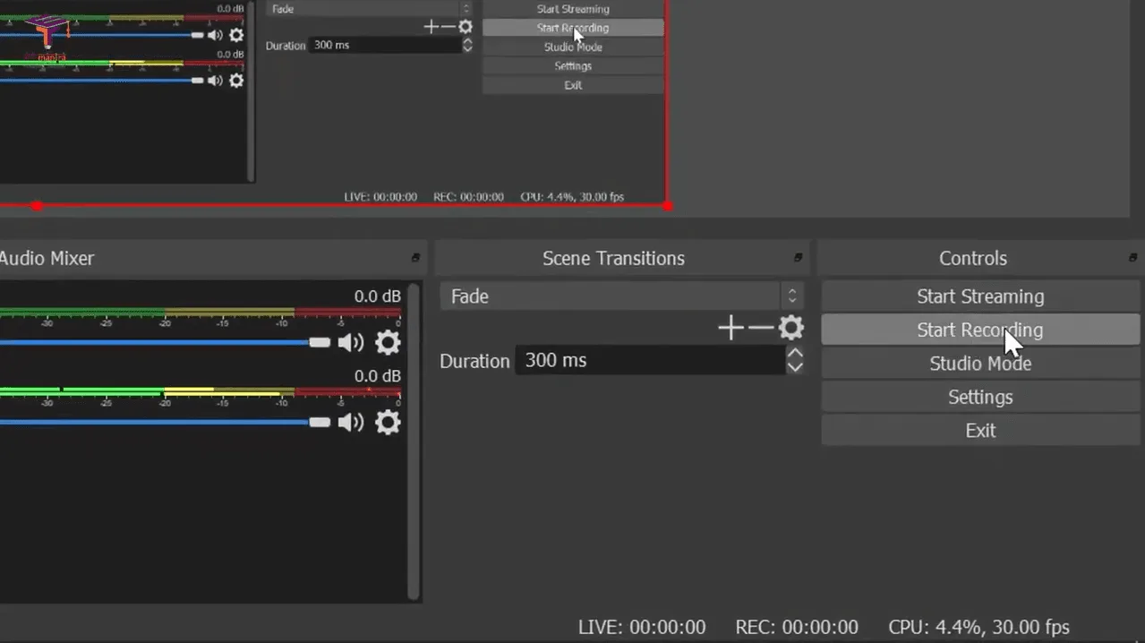 Start Recording in OBS
